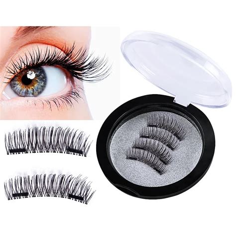 Jiefuxin Easy Wear 3d Magnetic Eyelash False Eyelash Double Magnet Full