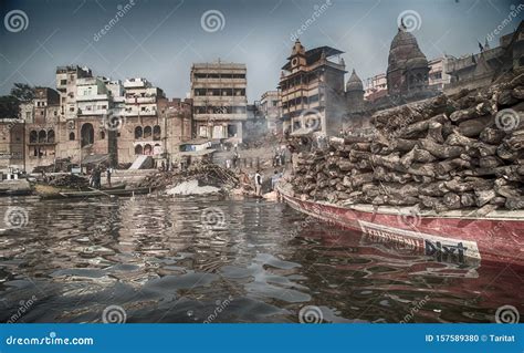 Manikarnika Ghat, Varanasi, India Editorial Photo | CartoonDealer.com ...