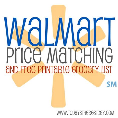 The Walmart Price Matching And Free Printable Grocery List Is On Sale