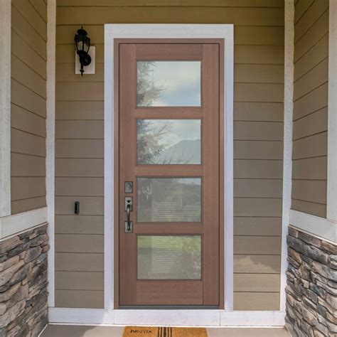 Knockety Unfinished Continental Pre Hung Mahogany Front Entry Door