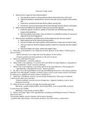 Bio 202 Exam 1 Study Guide Docx Endocrine Study Guide 1 What Are The