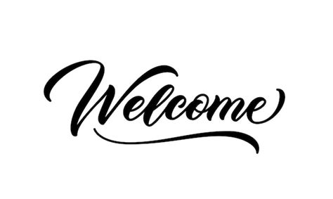 Premium Vector | Welcome word. hand lettering design. vector ...