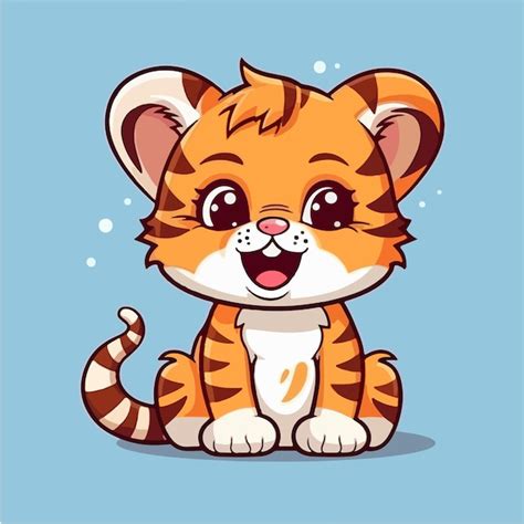 Desenho De Desenho Animado De Um Filhote De Tigre Em Uma Ilustra O De