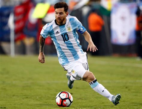Argentina's Lionel Messi the obstacle in front of USA's Copa America