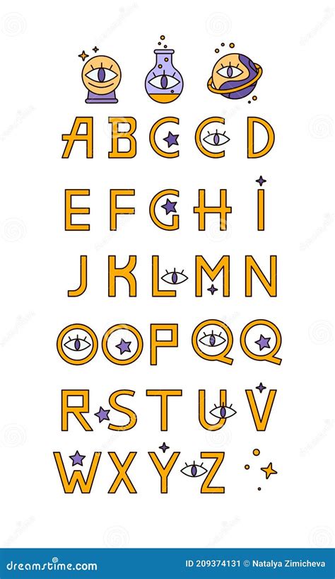 Handcrafted Vector Esoteric Font And Icon Set Unusual Alphabet