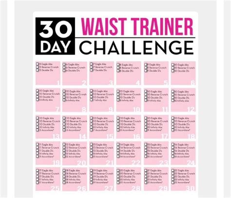 30 Day Waist Trainer Challenge Workout Plan For Women Belly