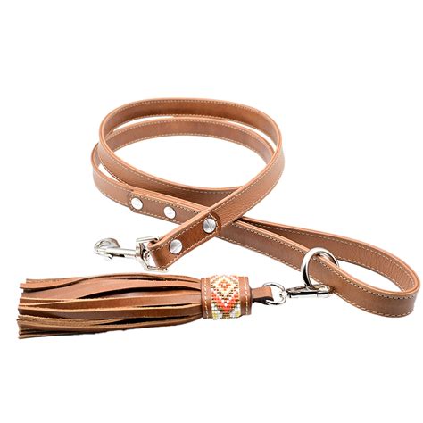 kinaku dog leash ambar handwoven genuine leather