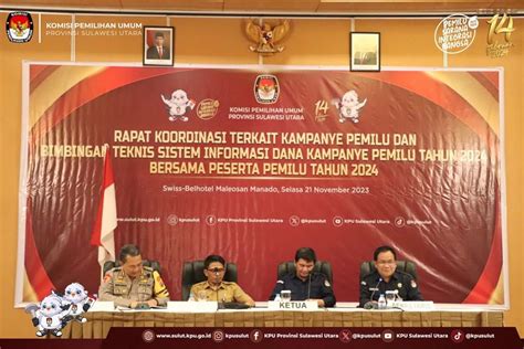 Kpu Sulut Gelar Rakor Kampanye Pemilu Dan Bimtek Sikadeka Bersama