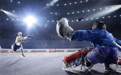 Download wallpapers hockey, ice, puck, goalkeeper, hockey arena for ...