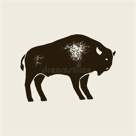 American Bison Vector Silhouette Stock Vector - Illustration of vector ...