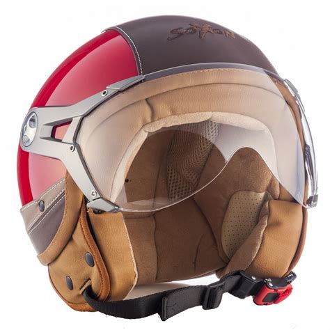 SOXON SP 325 Urban Red CASCHI Demi JET Vespa CASCO HELMET Moto Pelle XS