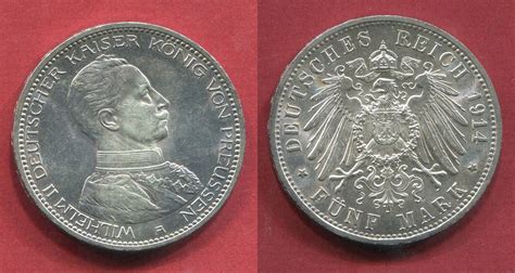 Preu En Prussia German States Mark Silber Wilhelm Ii