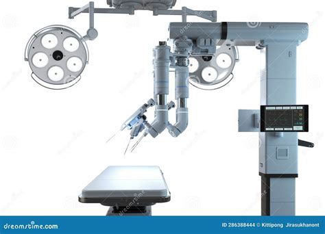 Robotic Assisted Surgery Machine Isolated Stock Illustration