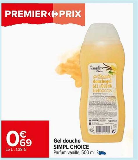 Promo Gel Douche Simpl Choice Chez Carrefour Icatalogue Fr