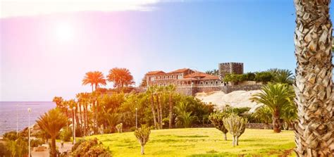 Plaza Playa Del Duque Duke Castle Costa Adeje Tenerife Spain Stock