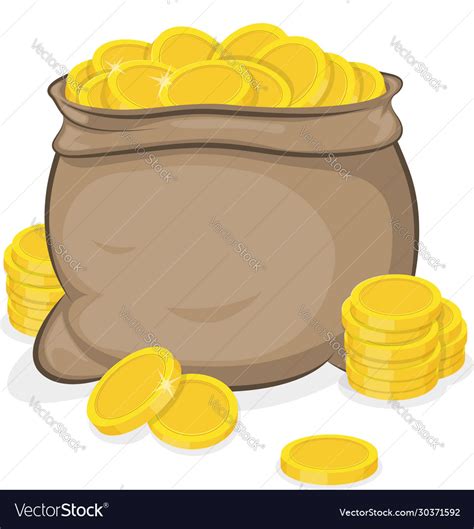 A sack with gold coins Royalty Free Vector Image