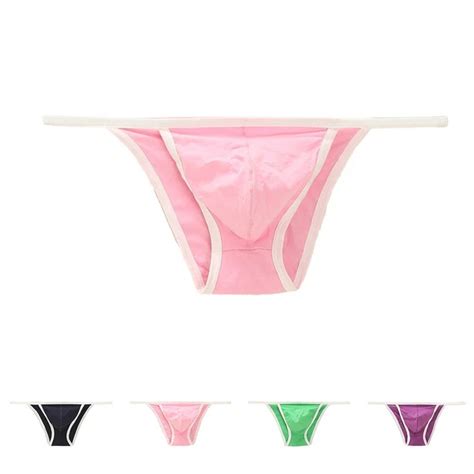 HERREN CONTOURED POUCH Tanga String Bikini In Feiner Baumwolle Jersey Farboption EUR