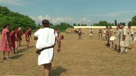 Aquileia June 22 Roman Legionary Play Harpastum A Form Of Ball Game