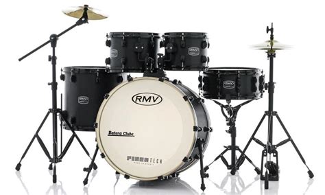 Bateria Rmv Fibertech Silky Black Pratos Baquetas