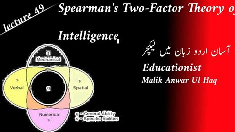 Spearman S Two Factor Theory Of Intelligence Youtube