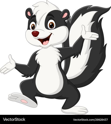 Cartoon Skunk Presenting On White Background Vector Image