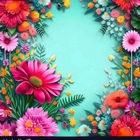 Premium AI Image | 3d flower frame design negative space Creative ...