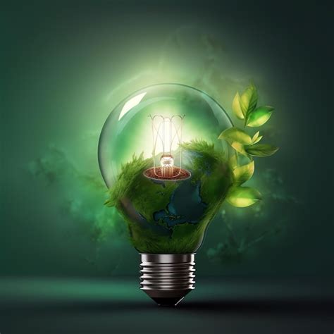 Premium Ai Image A Light Bulb With A Tree On It And A Boat In The