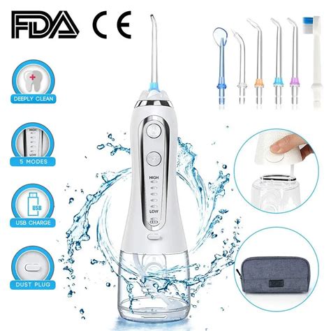 Irrigador Oral portátil de 300ml 5 modos de limpieza Dental chorro de