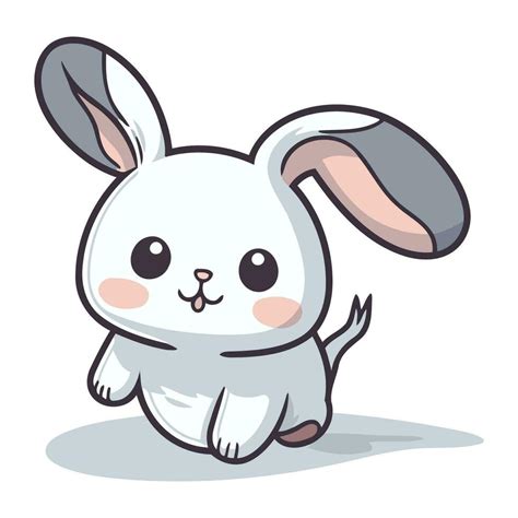 Cute Rabbit Cartoon Character Vector Illustration Cute Cartoon Bunny