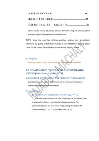 Quantum Axioms And Commutation Jacobi Identity PDF