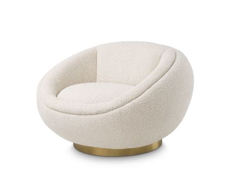 Eichholtz Swivel Armchair Bollinger Boucl Cream Wilhelmina Designs