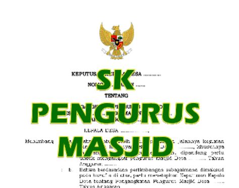 Contoh Sk Pengurus Masjid Muhammadiyah Contoh Sk Pengurus Masjid 2019