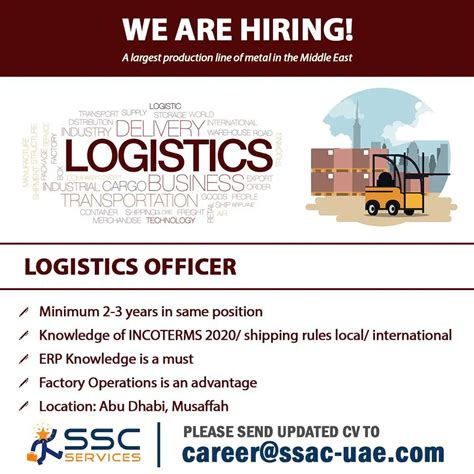 Logistics Officer Abu Dhabi UAE Gulf Career Hunt