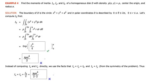 Solved Example Find The Moments Of Inertia Ix Iy And Io Radius A