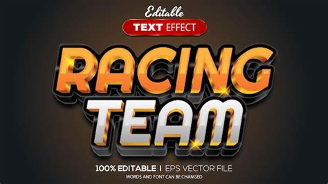 Premium Vector Editable Text Effect Racing Team Theme