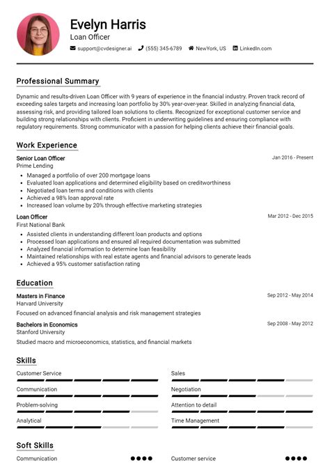 Loan Officer Resume Example For 2024 How To Craft A Winning CV