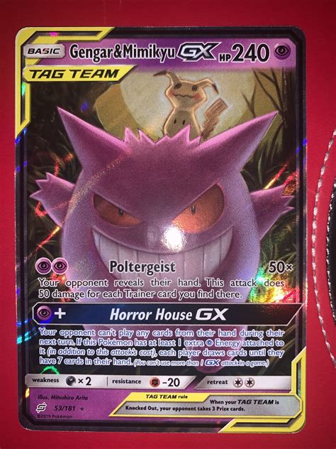 Pokemon TCG Team Up Gengar Mimikyu GX 53 181 Ultra Rare Holo Card