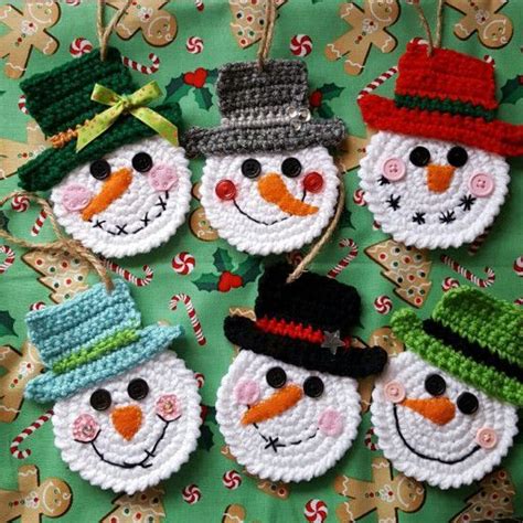 Whimsical Snowman Christmas Ornaments - Set of 6