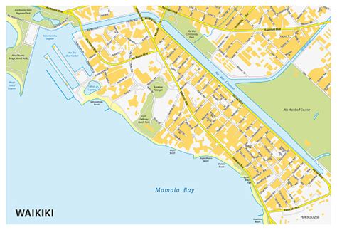 waikiki street map stock illustration  image  istock