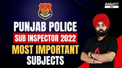 Punjab Police Sub Inspector Recruitment Most Important Subjects