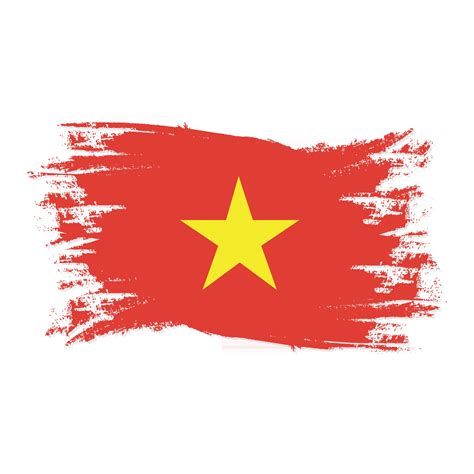 Vietnam Flag With Watercolor Brush style design vector Illustration ...