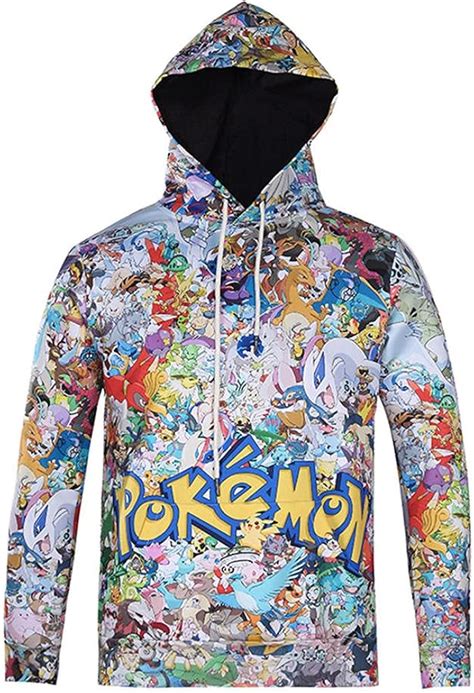 Pokemon 3d Printed Hoodie Unisex Pullover Funny Long Sleeve Casual Style Uk Clothing