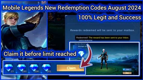 Part 1 No Limit Mobile Legends Redeem Codes August 26 2024 All