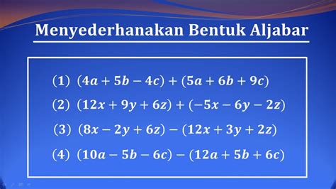 Tutorial Cara Menyederhanakan Penjumlahan Dan Pengurangan Bentuk