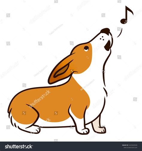 Howling Corgi Dog Vector Cartoon Illustration Stock Vector Royalty