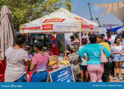 Diverse African People At A Bread Based Street Food Outdoor Festival