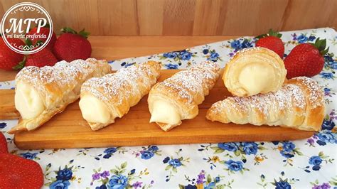 Conos De Hojaldre Rellenos De Crema Pastelera