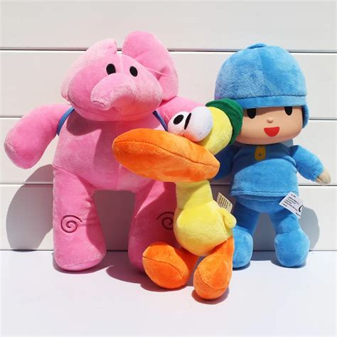 2016 3pcs(1 set) POCOYO Plush Toy Soft Gift For Kids Pocoyo ELLY PATO ...