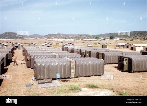 Expandable Shelters Exps Are Set Up In Rows The Shelters Will House