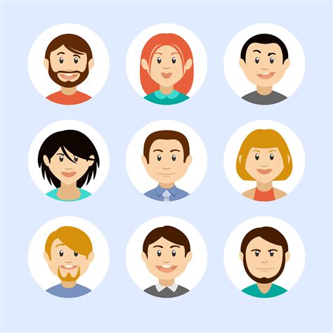 vector psd people avatars set  premium creatives